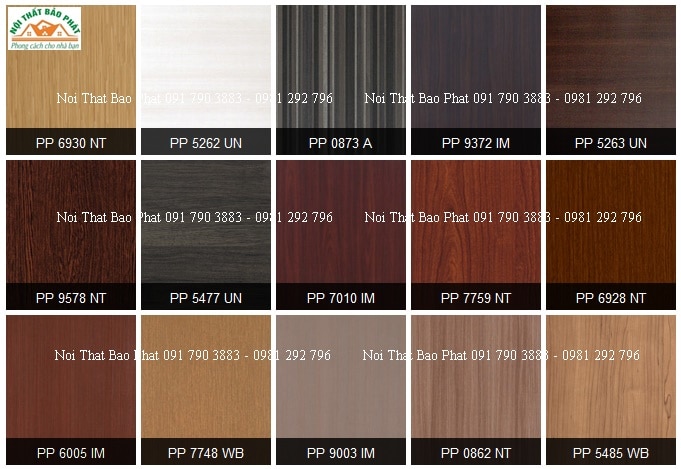 Bàng Màu Laminate Vân Gỗ