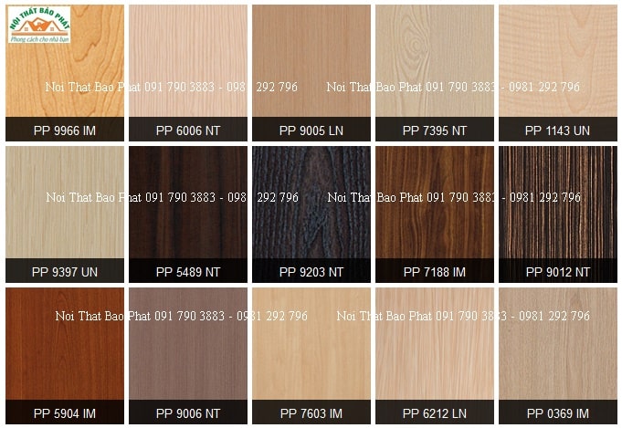 Bàng Màu Laminate Vân Gỗ