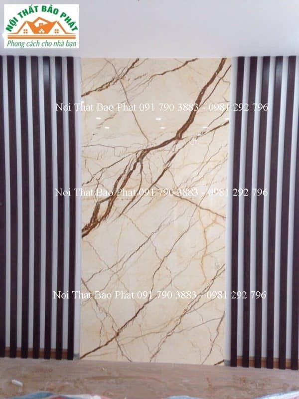 Vách Gỗ Kết Hợp Với Đá Marble Cao Cấp