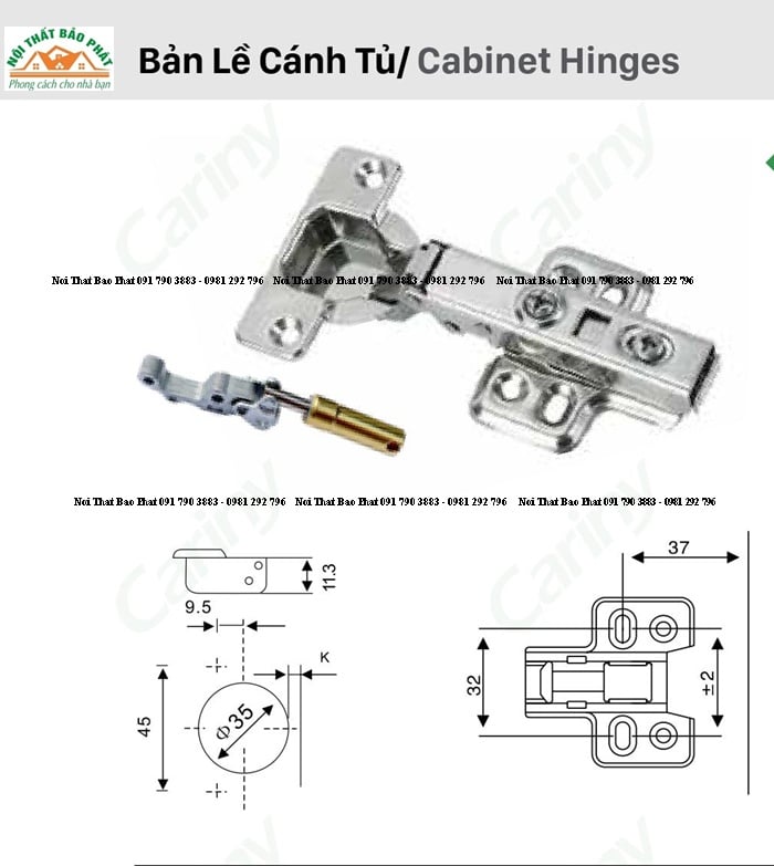 Bản Lề Giảm Chấn Tủ Bếp