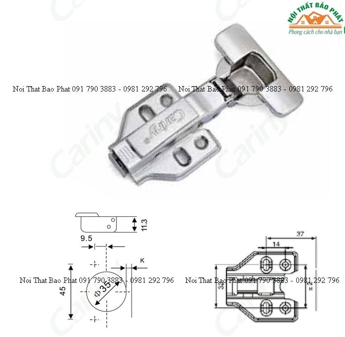 Bản Lề Giảm Chấn Inox 304